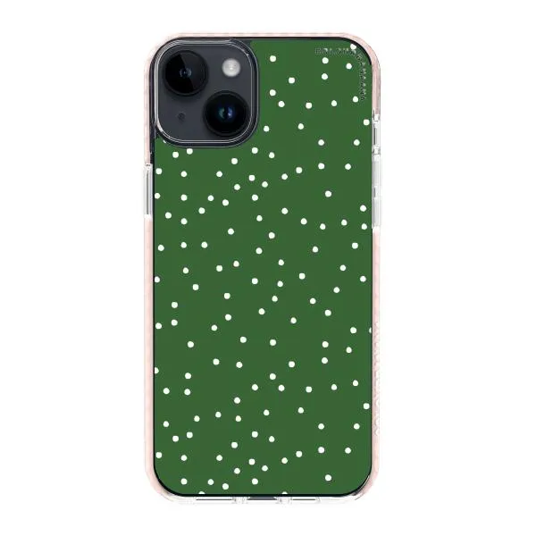 iPhone Case - White Dots on Green