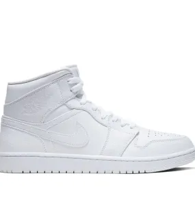 JORDAN 1 MID TRIPLE WHITE (M)