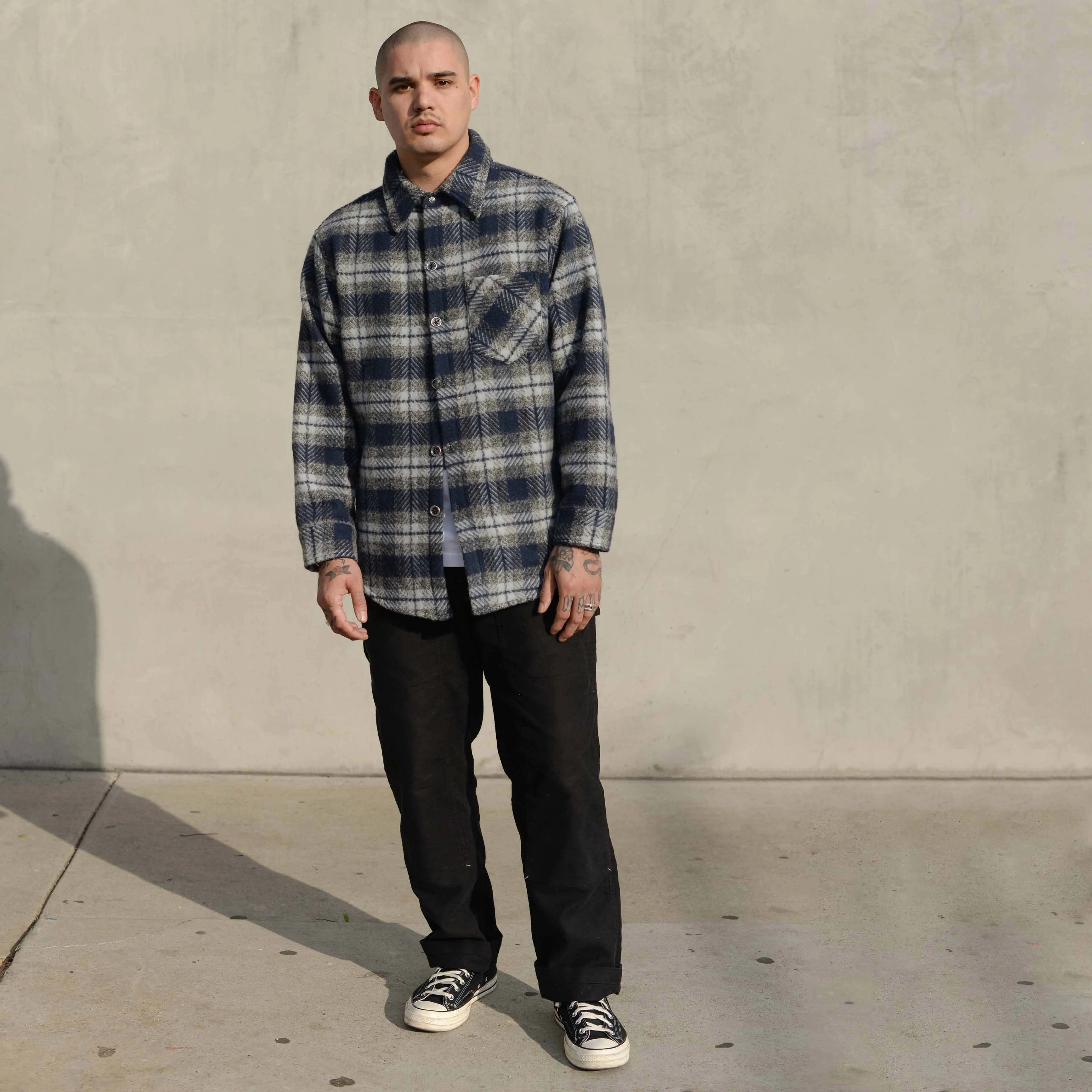 K Plaid Oversized Button Up