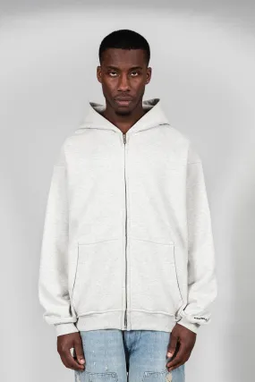 LIGHT GREY MELANGE FRONTZIP