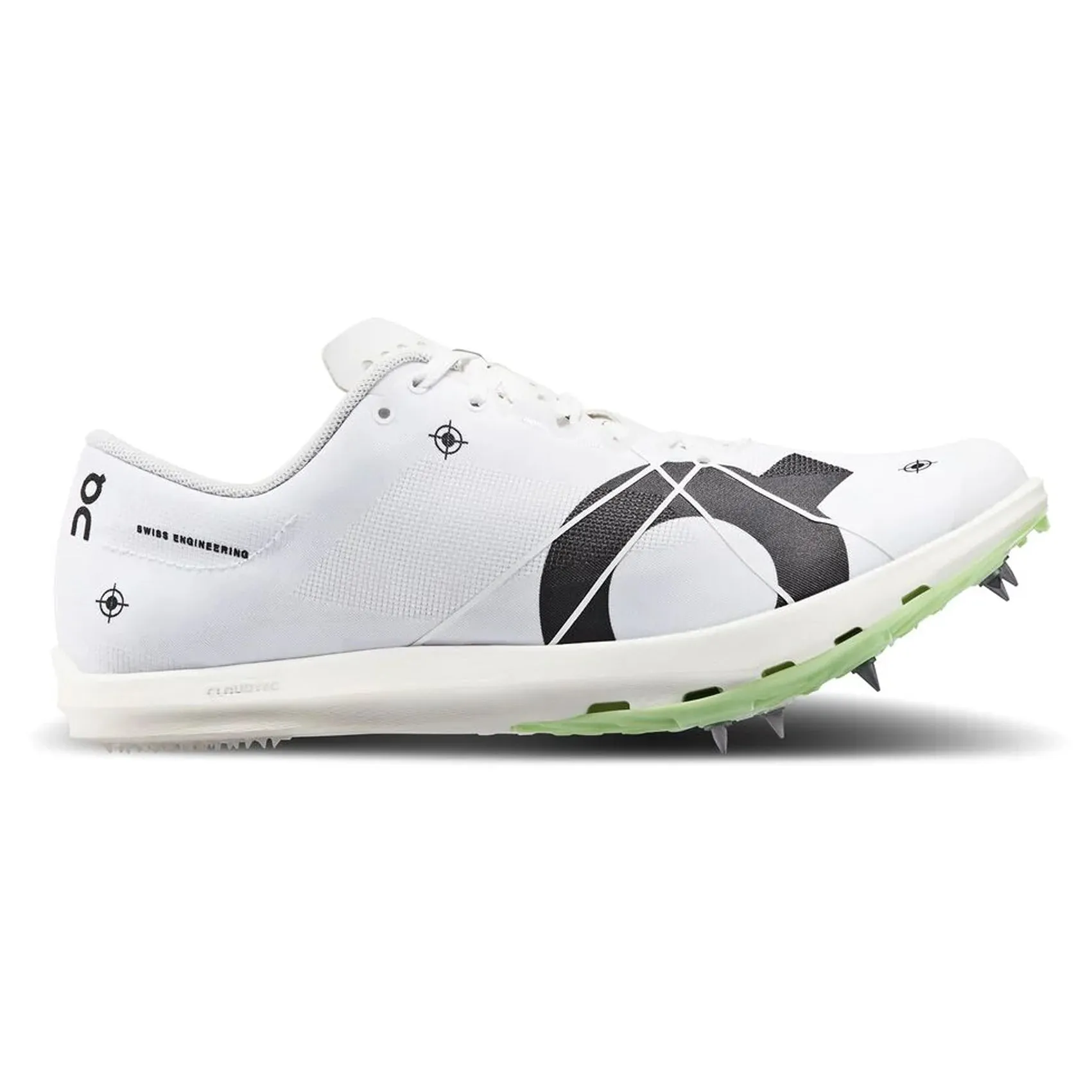 Mens On Running Cloudspike 1500m - Undyed White / Mint