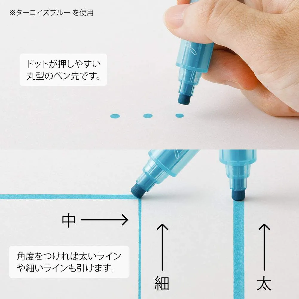 Midori Join Dots Connecting Pen - 3-Pack Grayish Tone