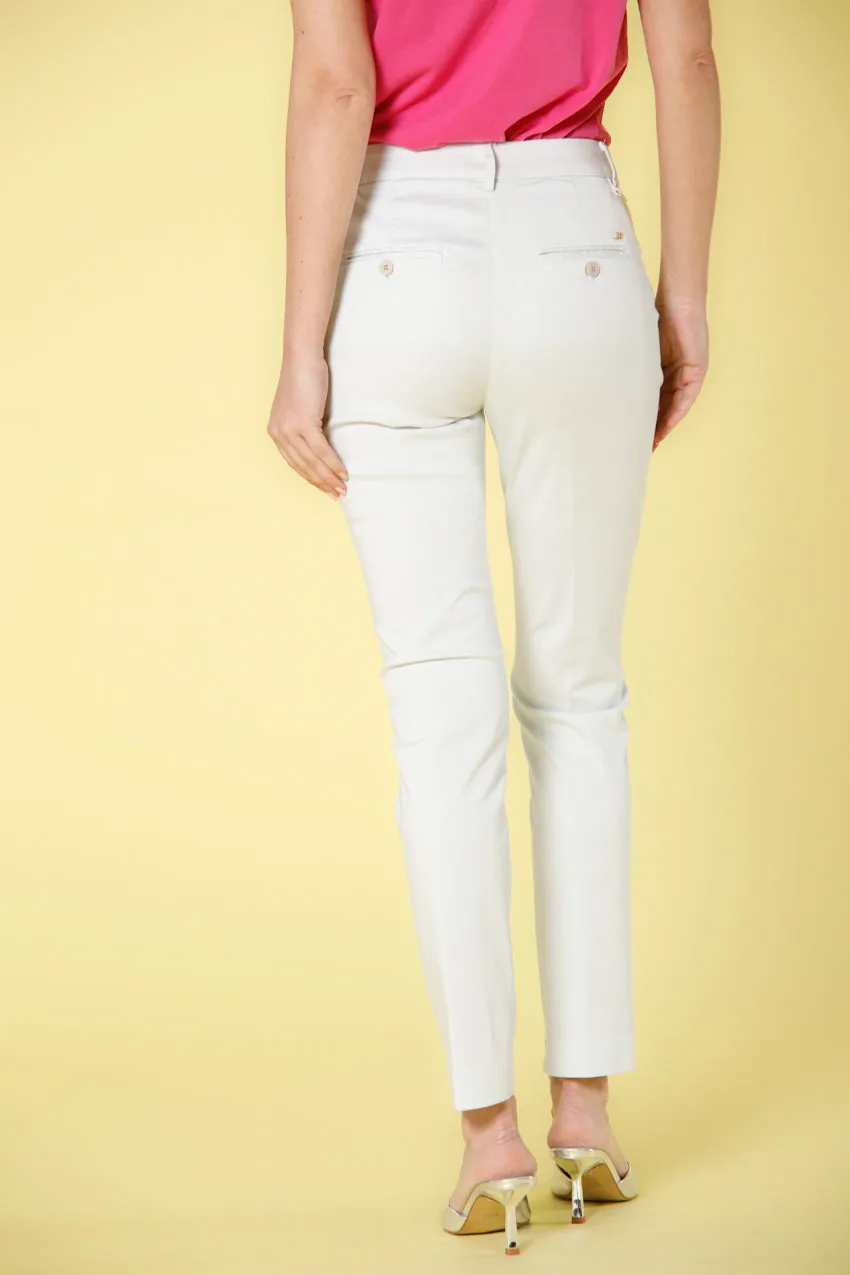 New York Slim women's chino pants in stretch satin slim