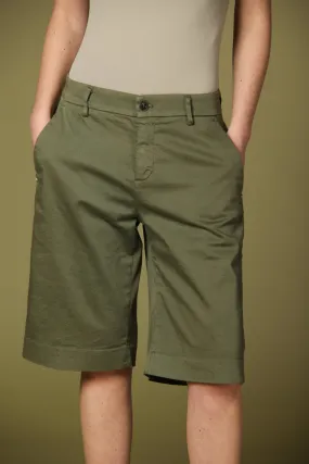 New York Straight woman's chino bermuda in stretch satin regular