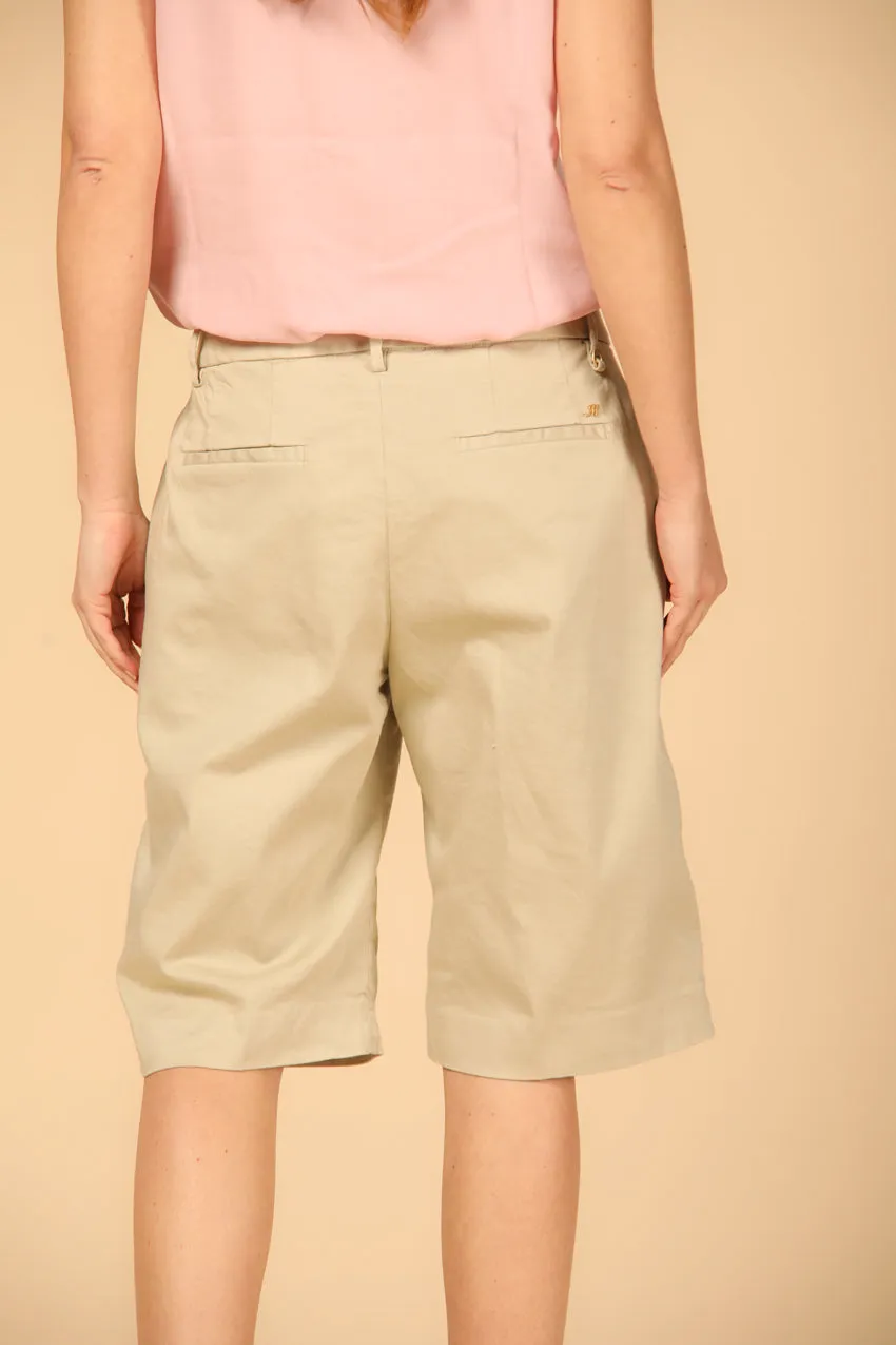 New York Straight woman's chino bermuda in stretch satin regular