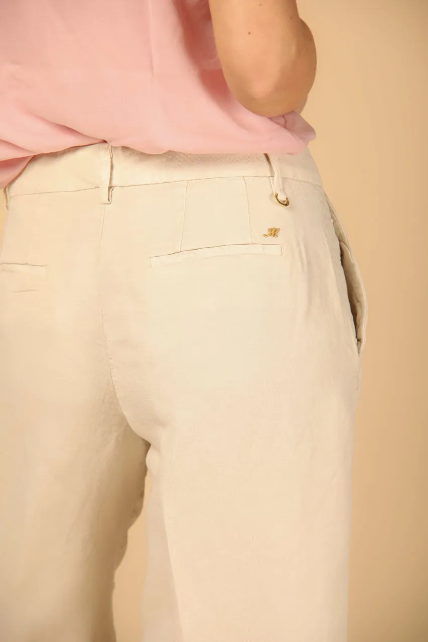 New York Straight woman's chino bermuda in tencel and linen regular