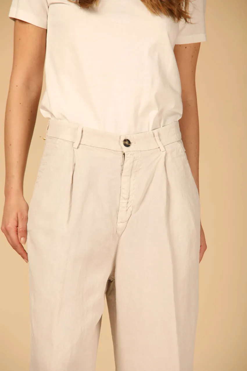 Ny Wide Pinces women's chino pants in tencel and linen straight
