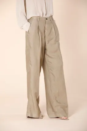 Ny Wide Pinces women's chino pants in tencel and linen straight