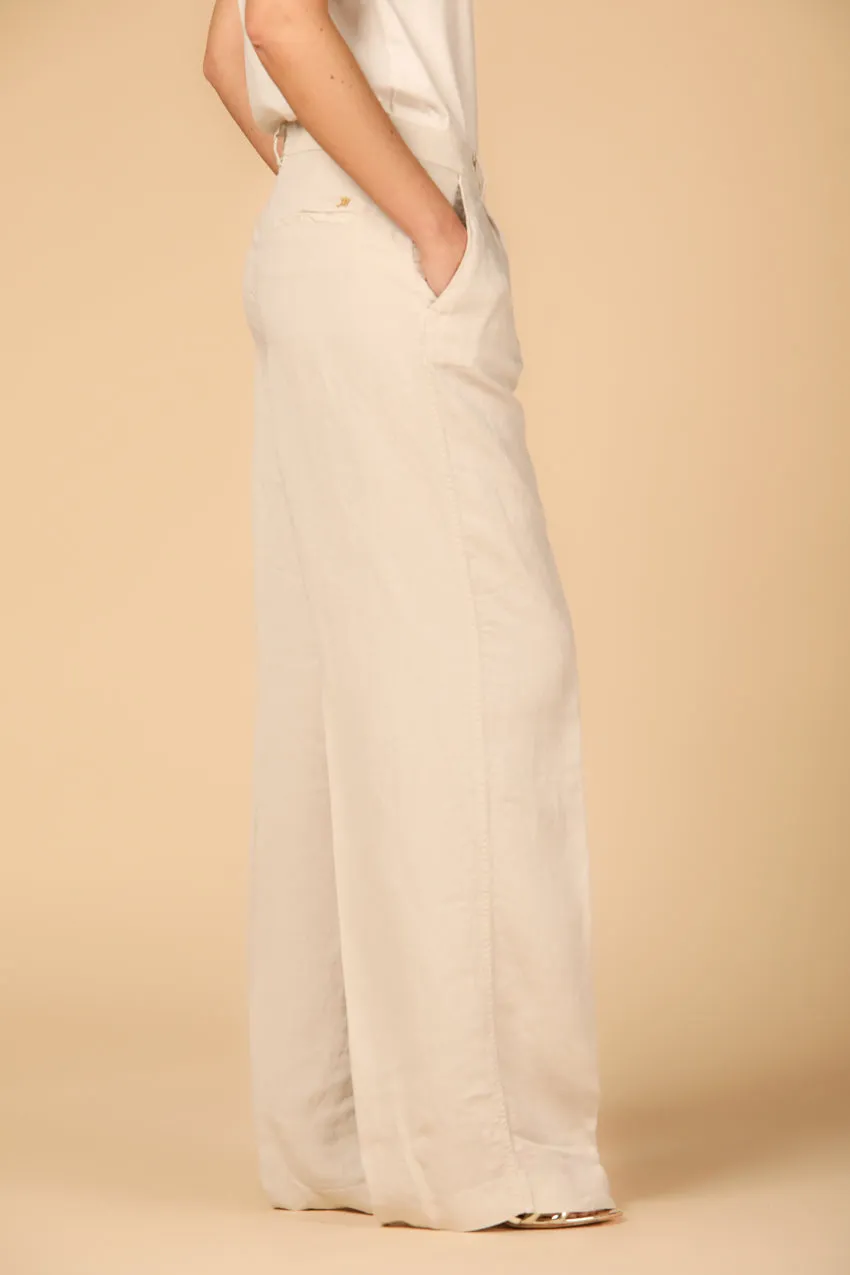 Ny Wide Pinces women's chino pants in tencel and linen straight