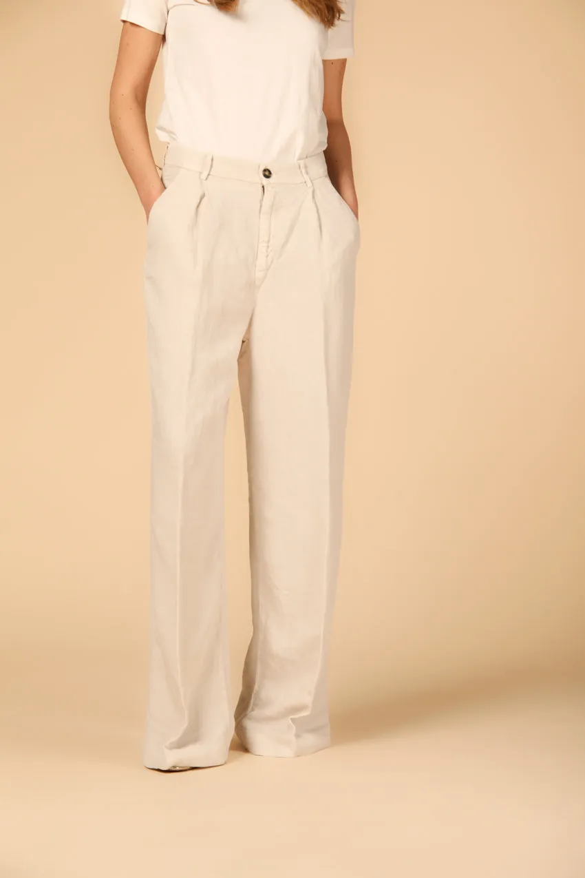 Ny Wide Pinces women's chino pants in tencel and linen straight