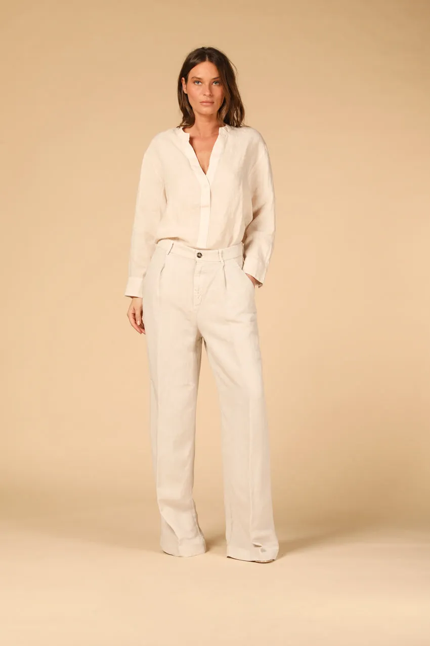 Ny Wide Pinces women's chino pants in tencel and linen straight