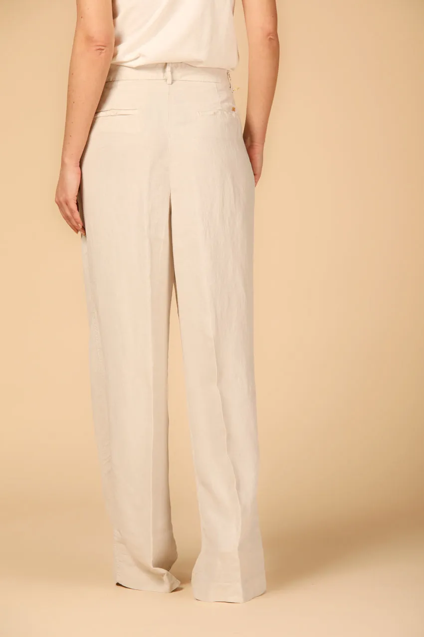 Ny Wide Pinces women's chino pants in tencel and linen straight
