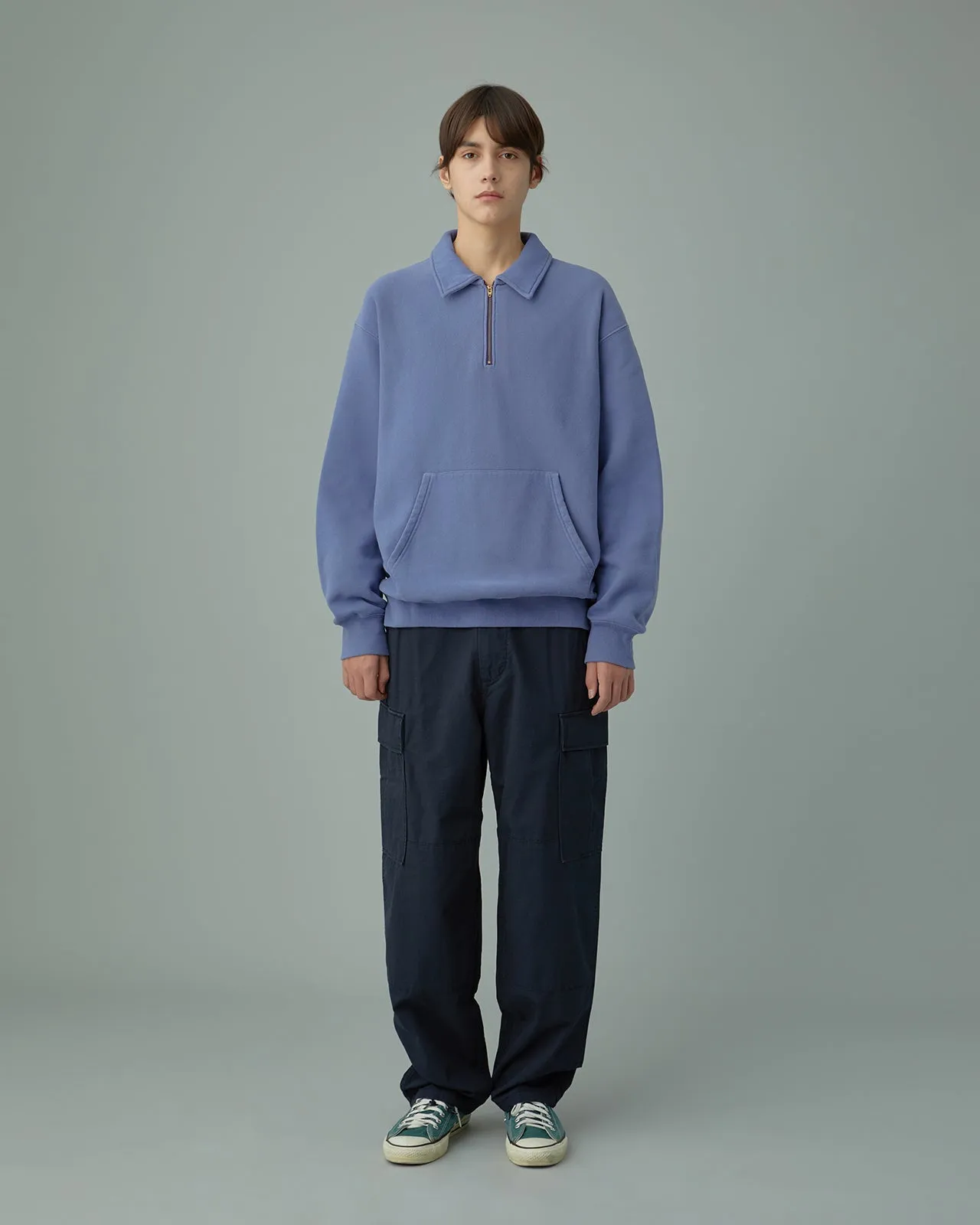 O.D Quarter Zip Pullover Faded Navy