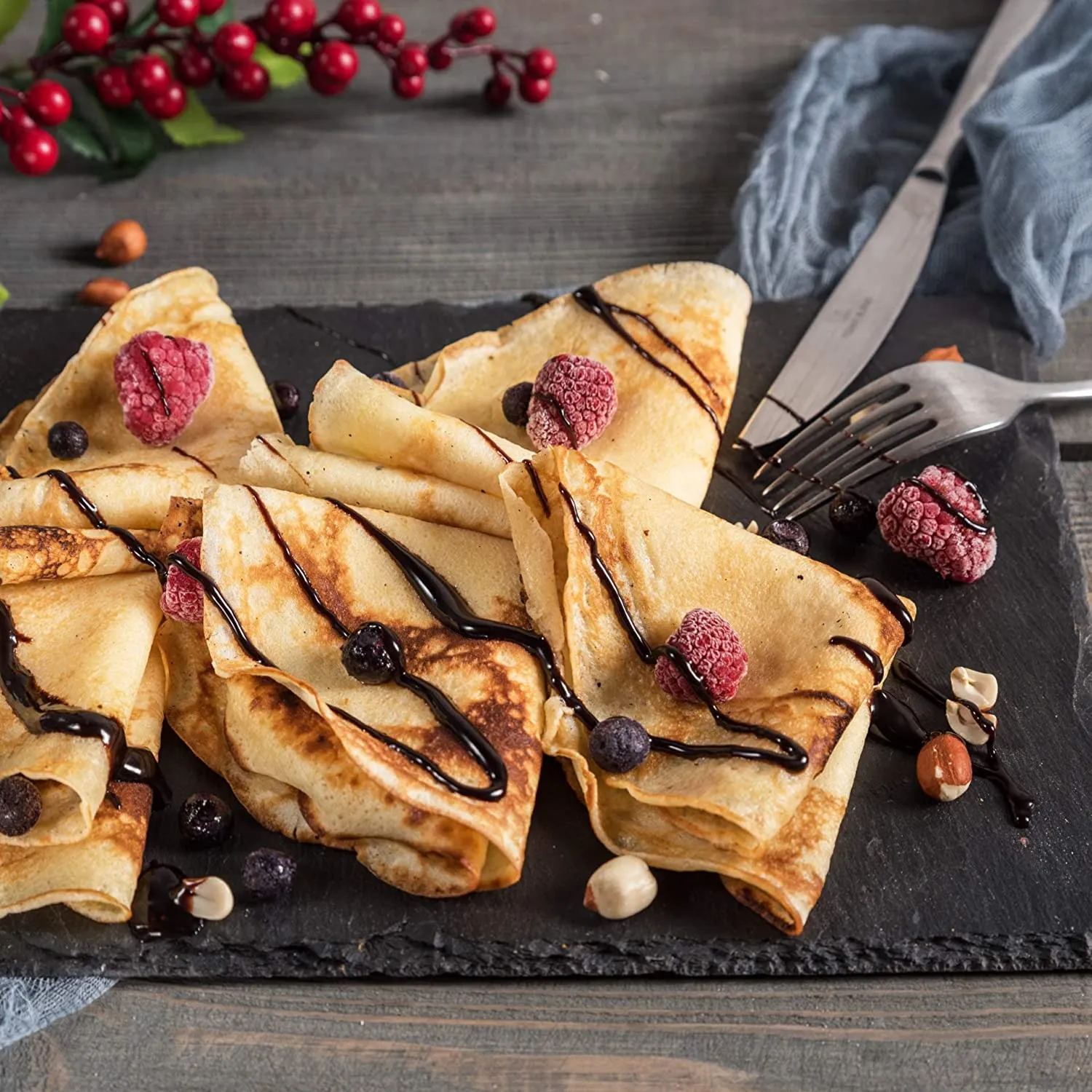 Portable Crepe Maker & Non-Stick Dipping Plate