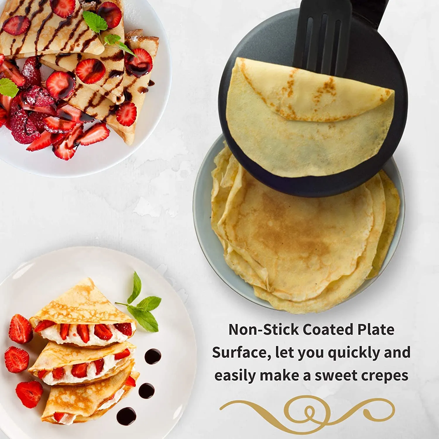 Portable Crepe Maker & Non-Stick Dipping Plate