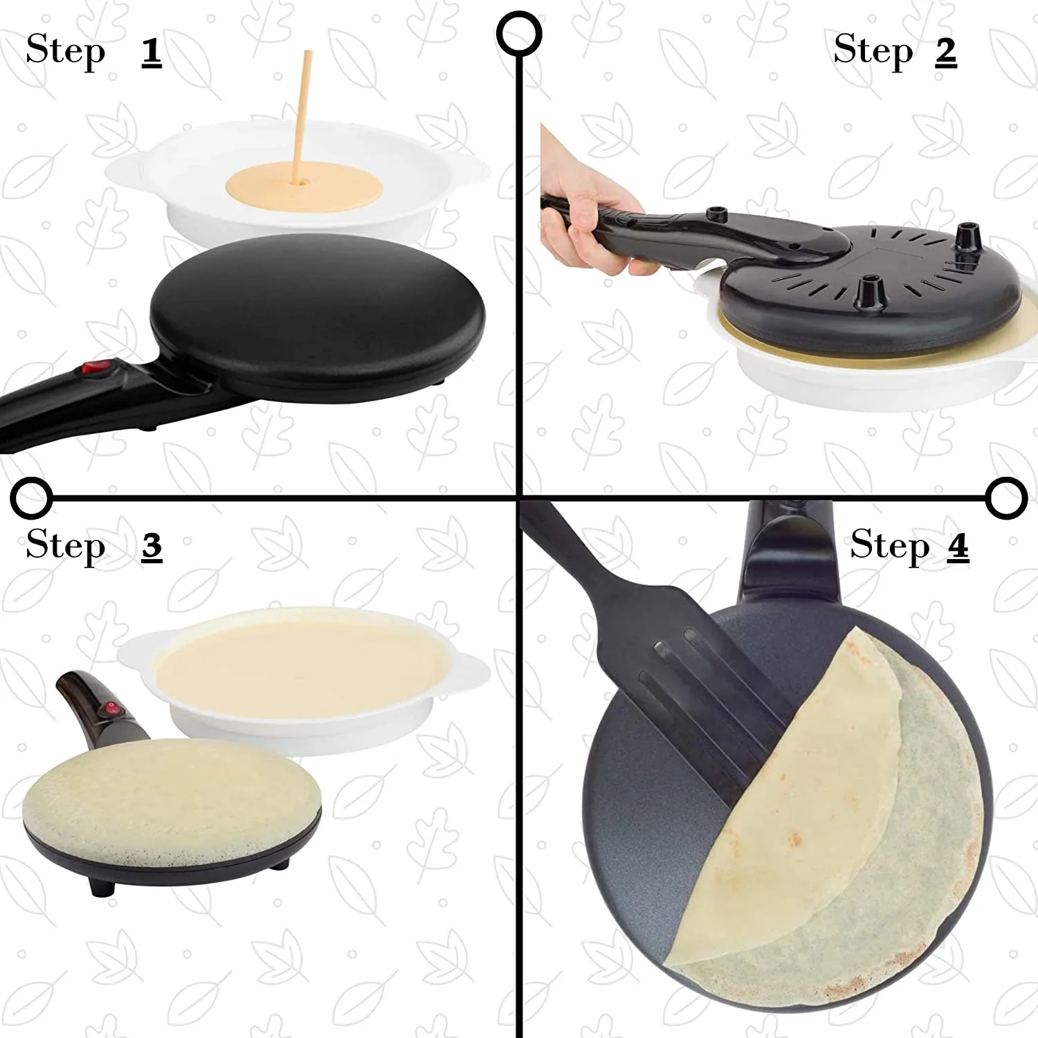 Portable Crepe Maker & Non-Stick Dipping Plate