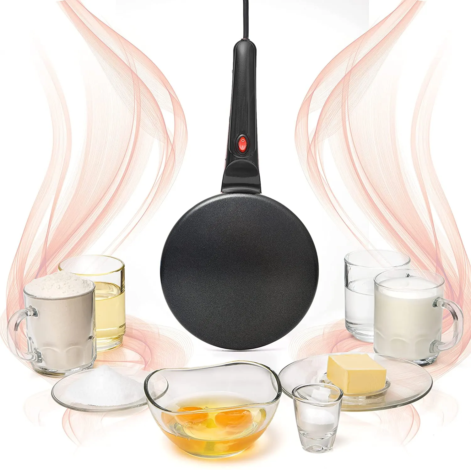 Portable Crepe Maker & Non-Stick Dipping Plate