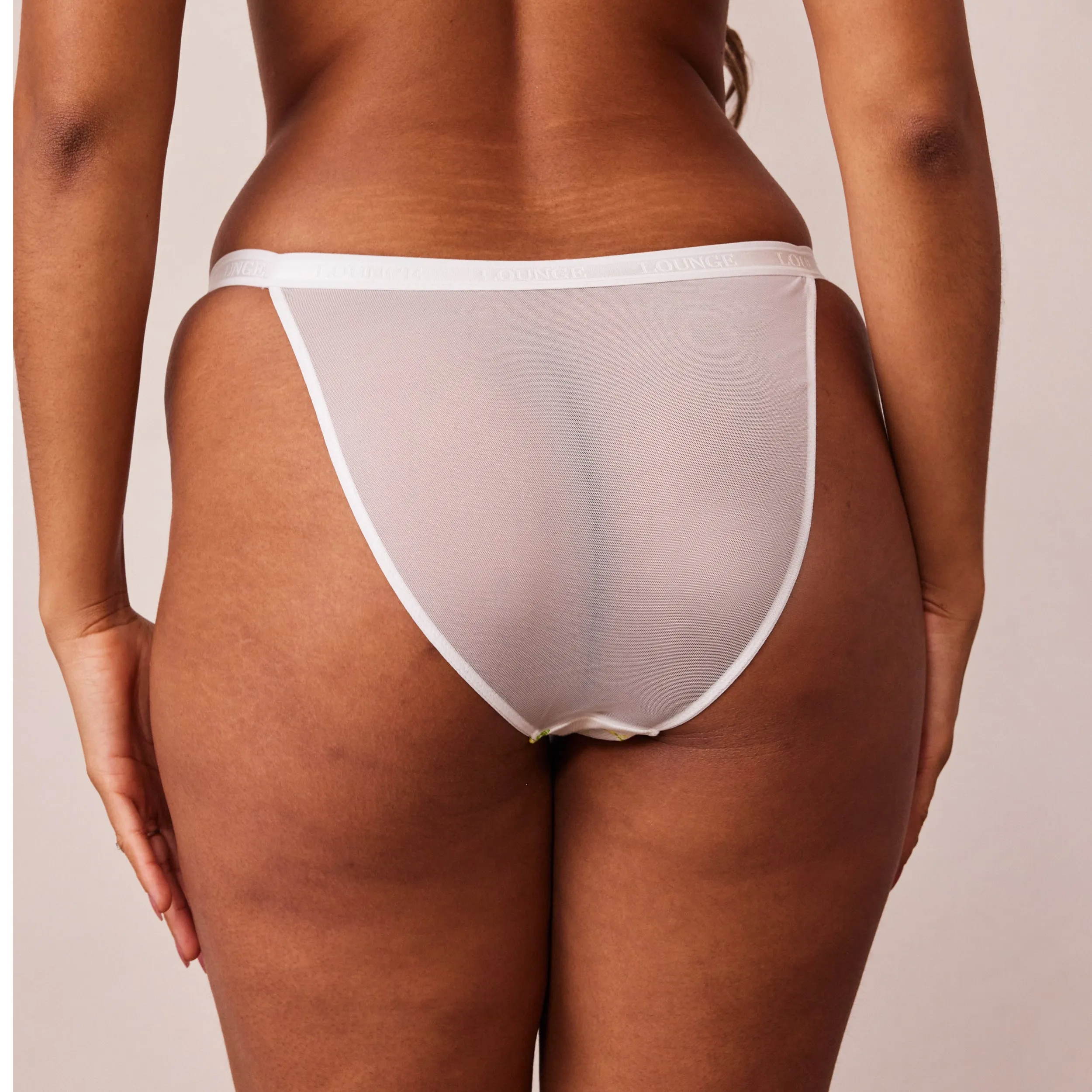 Ribbed Floral Triangle Briefs - White