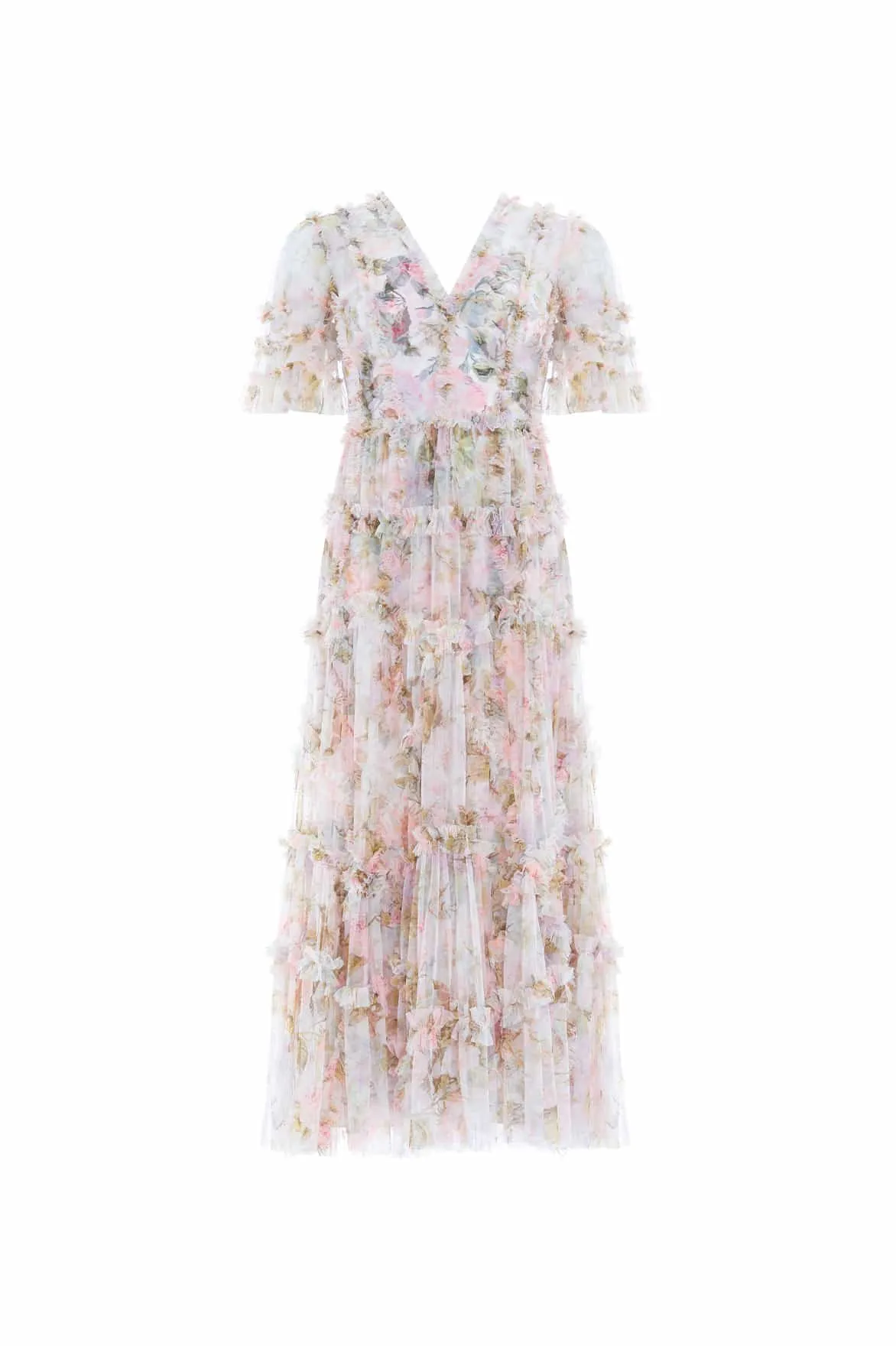 Rose Powder Ruffle Ballerina Dress