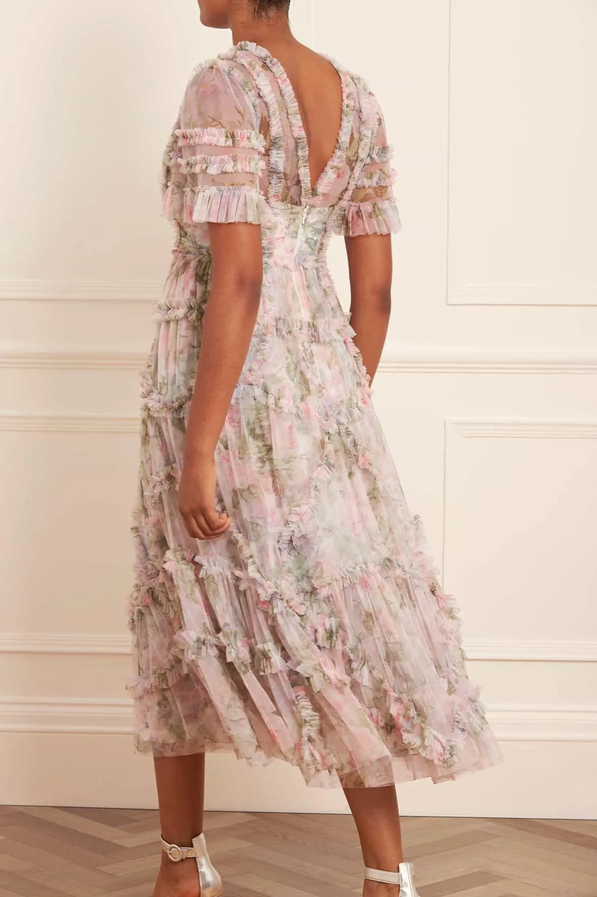 Rose Powder Ruffle Ballerina Dress