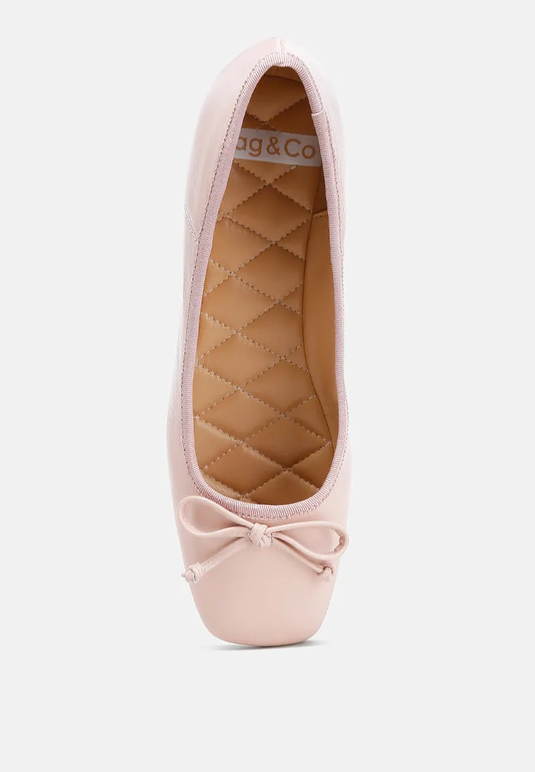Square-Toe Bow Ballerinas By Ruw