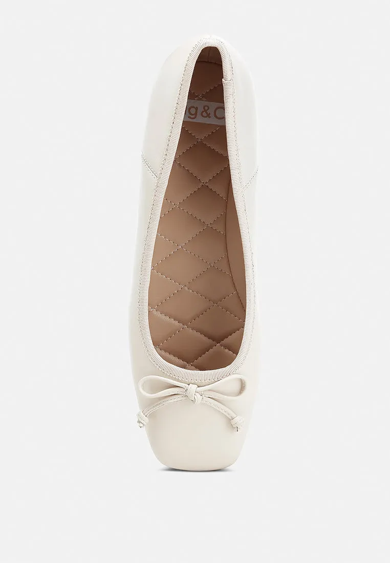 Square-Toe Bow Ballerinas By Ruw