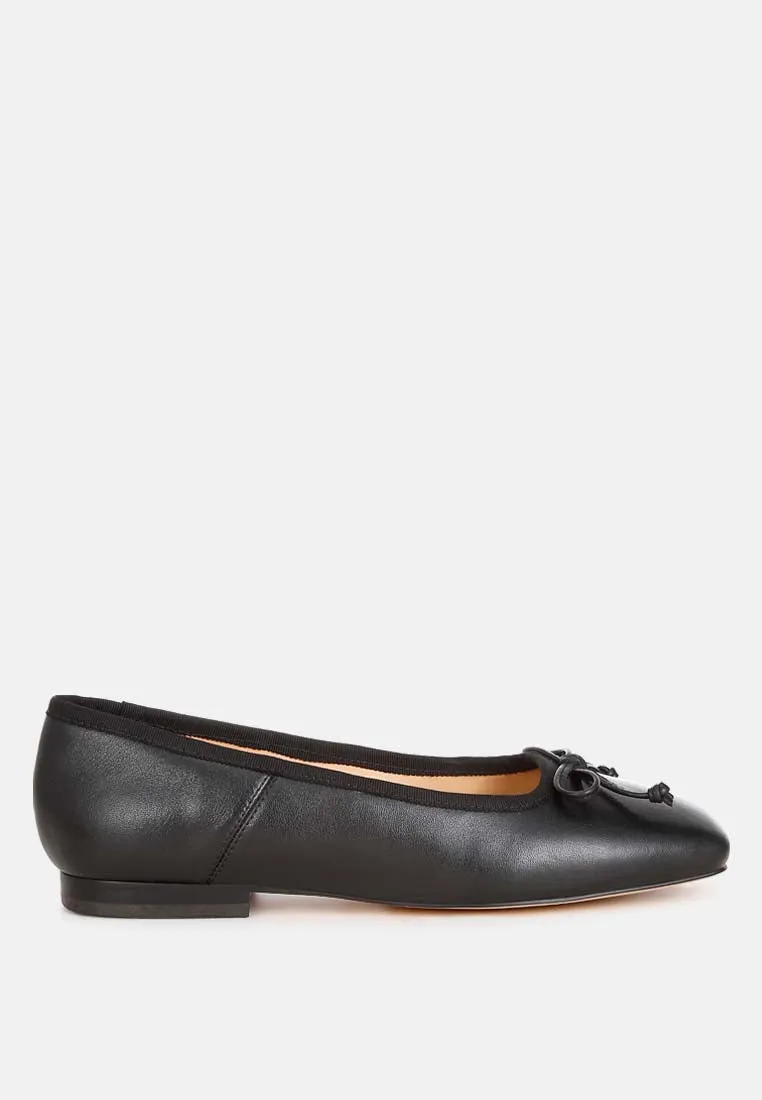Square-Toe Bow Ballerinas By Ruw