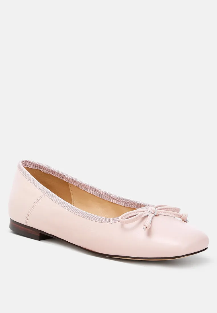 Square-Toe Bow Ballerinas By Ruw