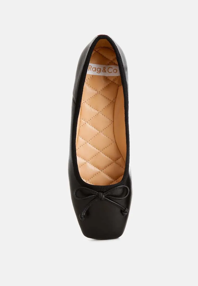 Square-Toe Bow Ballerinas By Ruw