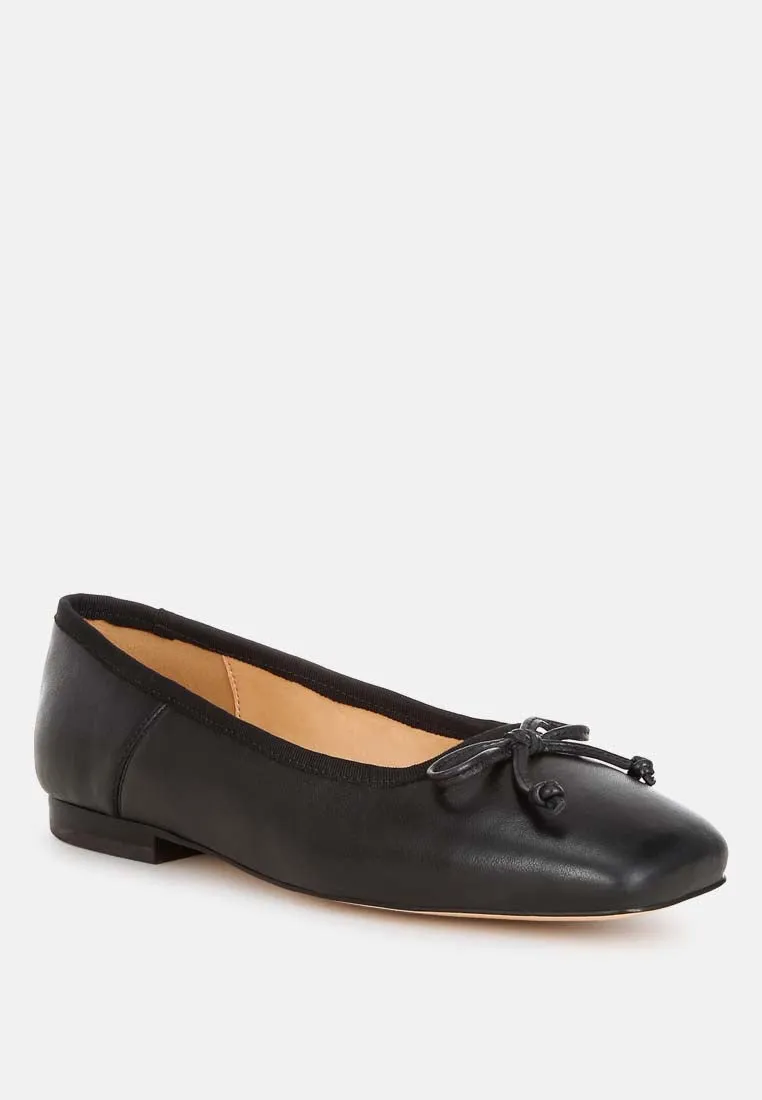 Square-Toe Bow Ballerinas By Ruw