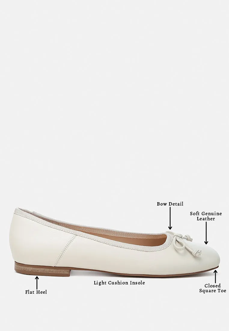 Square-Toe Bow Ballerinas By Ruw