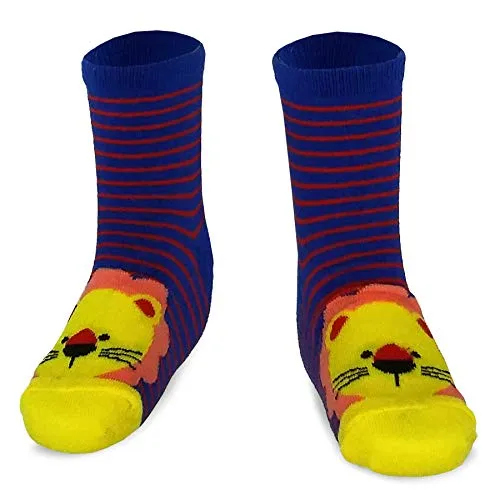 TeeHee Little Boys and Toddler Cotton Crew Socks 12 Pair Pack Gift Box (K203537C)