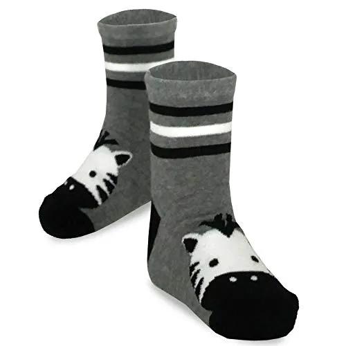 TeeHee Little Boys and Toddler Cotton Crew Socks 12 Pair Pack Gift Box (K203537C)
