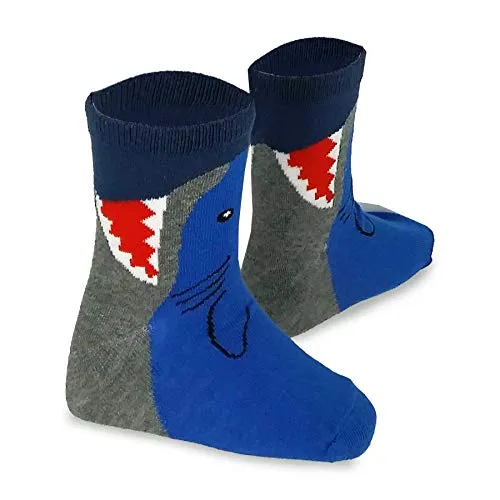 TeeHee Little Boys and Toddler Cotton Crew Socks 12 Pair Pack Gift Box (K203537C)