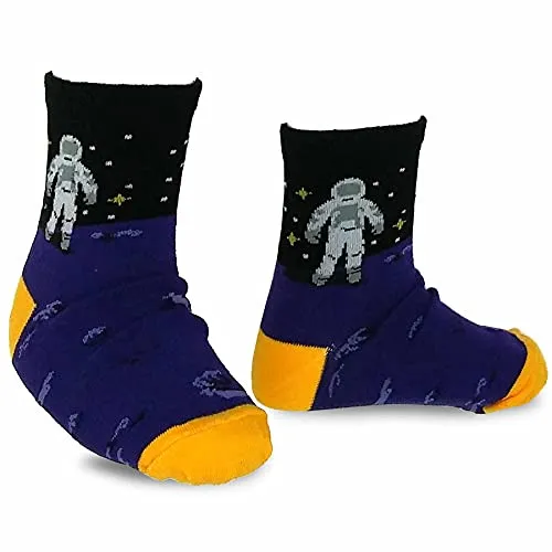 TeeHee Little Boys and Toddler Cotton Crew Socks 12 Pair Pack Gift Box (K203639C)