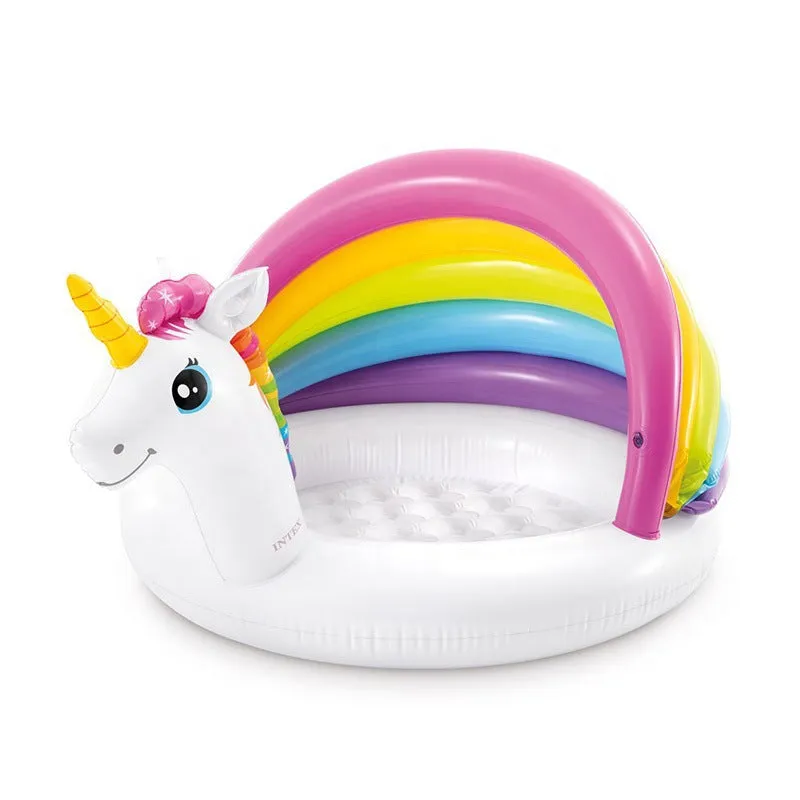 Unicorn Rainbow Canopy Inflatable Pool Children's Wading Pool Summer Baby Swimming Outdoor Swimming Pool
