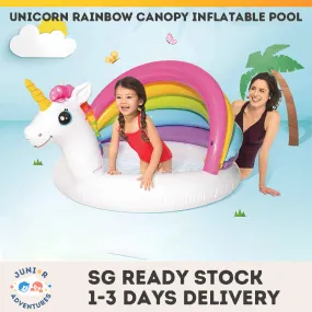 Unicorn Rainbow Canopy Inflatable Pool Children's Wading Pool Summer Baby Swimming Outdoor Swimming Pool