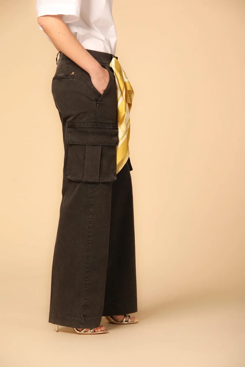 Victoria women's cargo pants in gabardine straight 