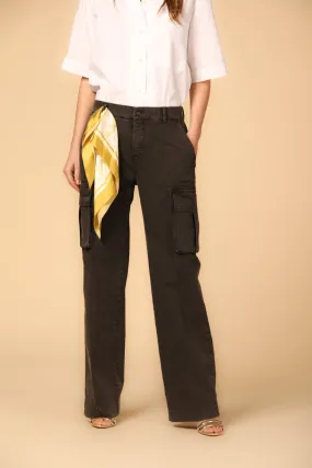 Victoria women's cargo pants in gabardine straight 