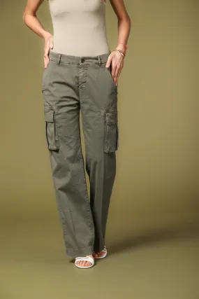 Victoria women's cargo pants in gabardine straight