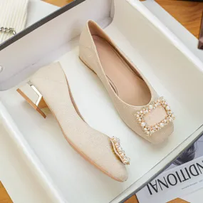 Women Fashion Chunky Low Heel Pumps