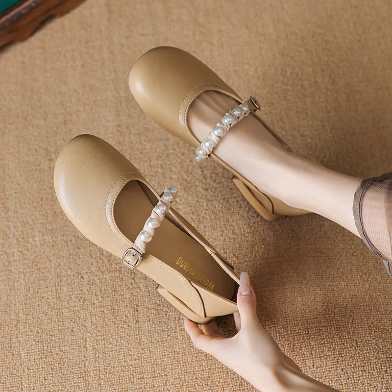 Women Fashion Soft Low Chunky Heel Pumps