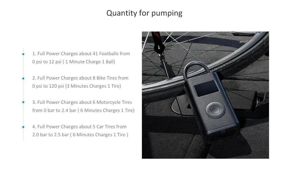 XiaoMi Portable Electric Air Pump Inflator with Tyre Pressure Display