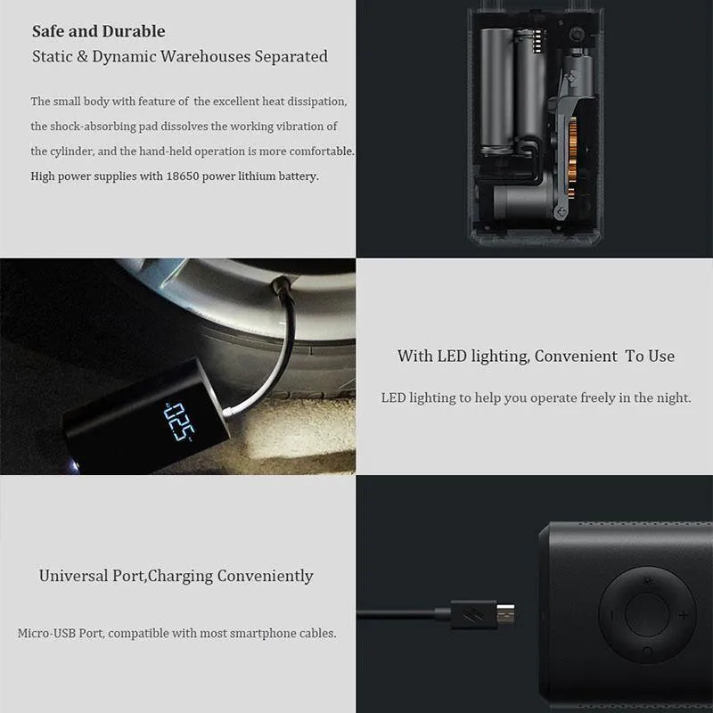 XiaoMi Portable Electric Air Pump Inflator with Tyre Pressure Display