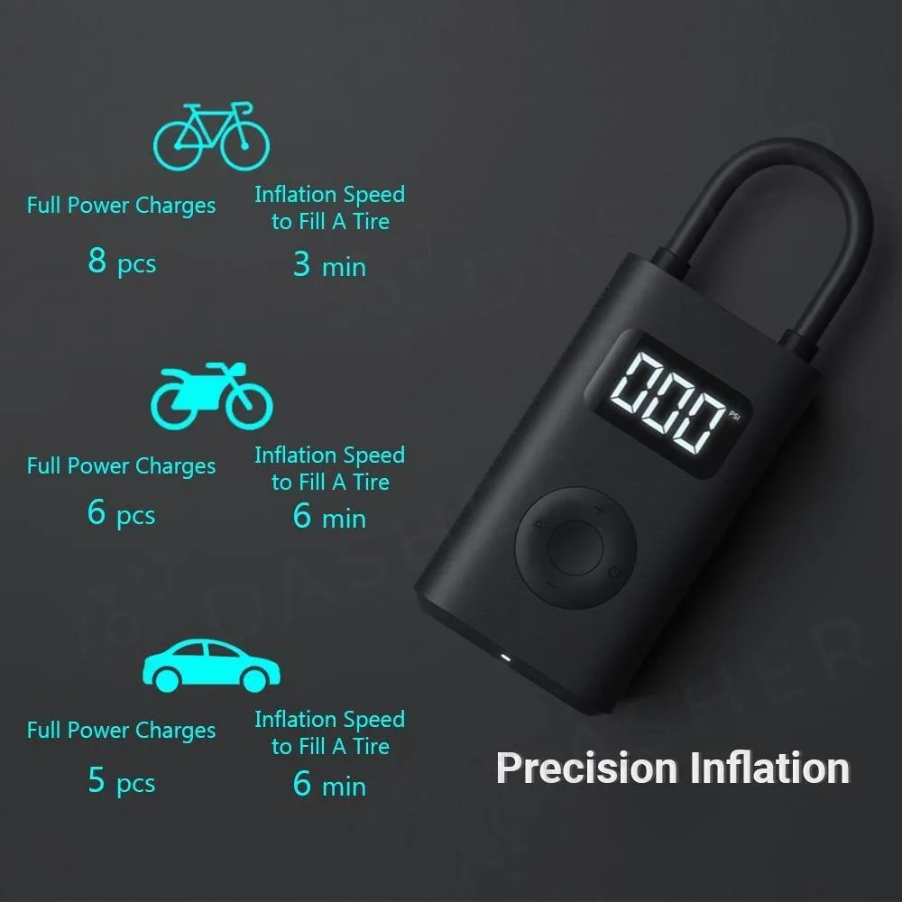 XiaoMi Portable Electric Air Pump Inflator with Tyre Pressure Display