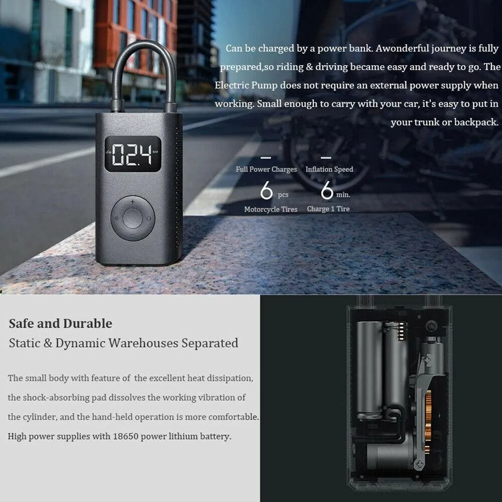 XiaoMi Portable Electric Air Pump Inflator with Tyre Pressure Display